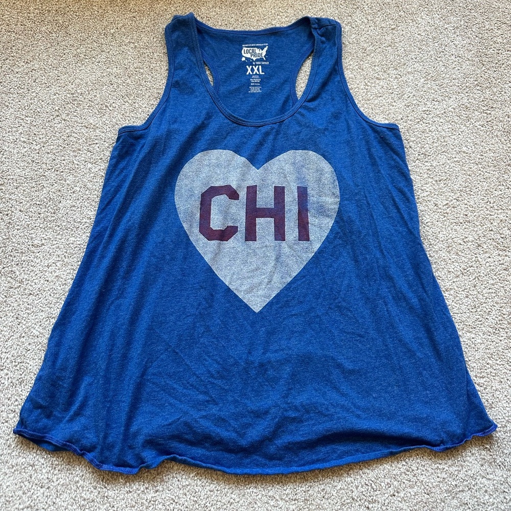 XXL Chicago “CHI” tank T-Shirt blue red white racerback